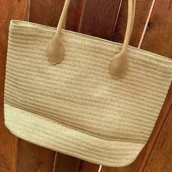 Spring Summer Woven Lined Bag NWOT - Picture 2 of 16